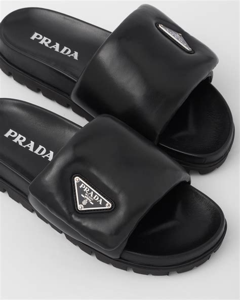 prada green slides|prada padded slides women's.